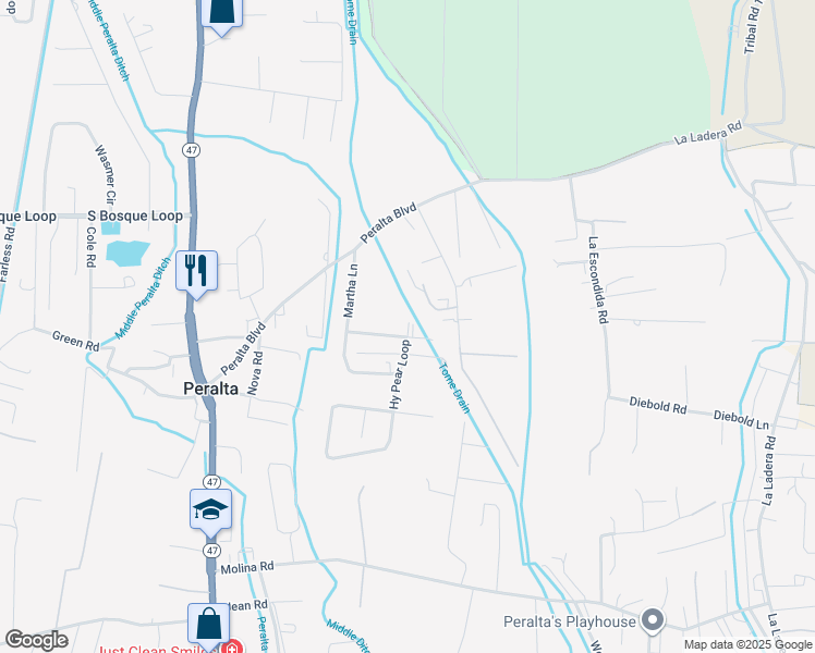 map of restaurants, bars, coffee shops, grocery stores, and more near 13 Proctor Drive in Peralta
