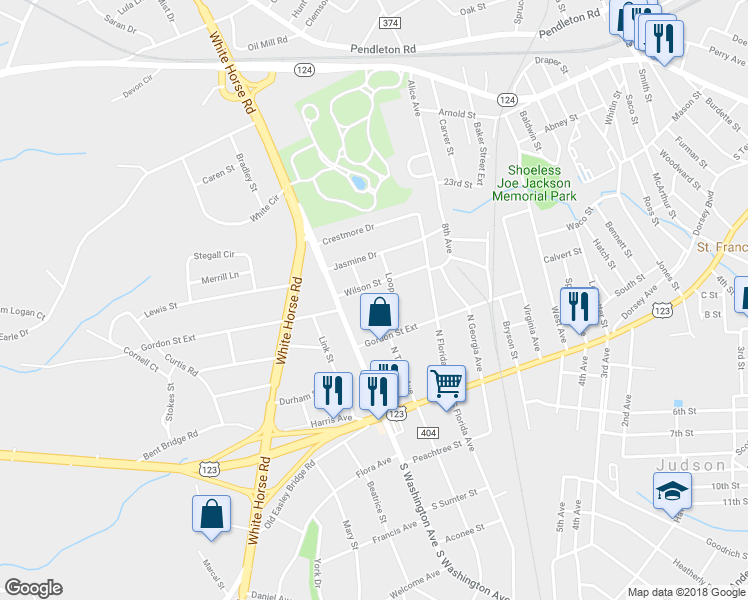 map of restaurants, bars, coffee shops, grocery stores, and more near 10 Keith Avenue in Greenville