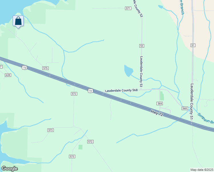 map of restaurants, bars, coffee shops, grocery stores, and more near 75 County Road 568 in Rogersville