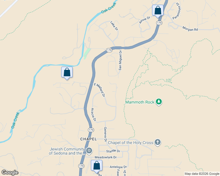 map of restaurants, bars, coffee shops, grocery stores, and more near 108 Cari Court in Sedona