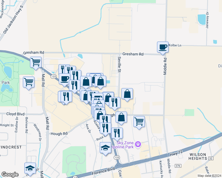 map of restaurants, bars, coffee shops, grocery stores, and more near 31 in Florence
