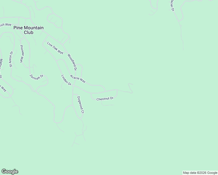 map of restaurants, bars, coffee shops, grocery stores, and more near 1420 Linden Drive in Pine Mountain Club