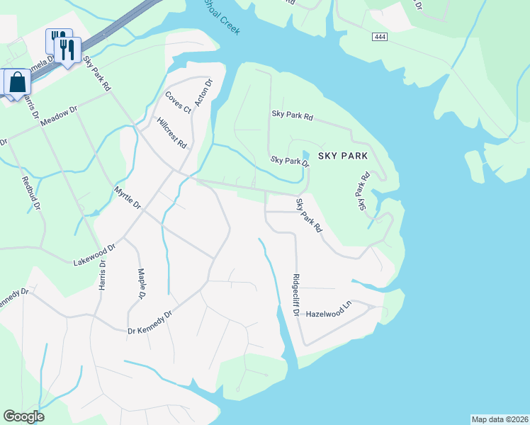 map of restaurants, bars, coffee shops, grocery stores, and more near 200 Ridgecliff Drive in Florence