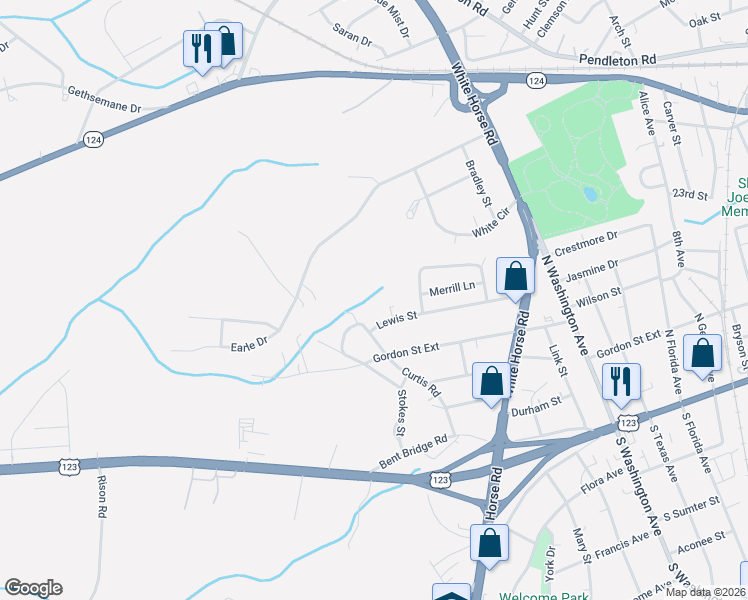 map of restaurants, bars, coffee shops, grocery stores, and more near 66 Lewis Street in Greenville