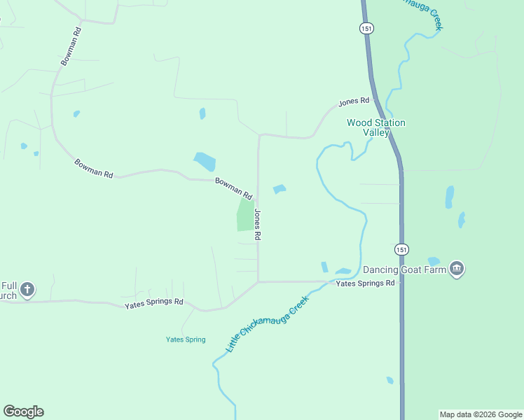 map of restaurants, bars, coffee shops, grocery stores, and more near 244 Jones Road in Ringgold