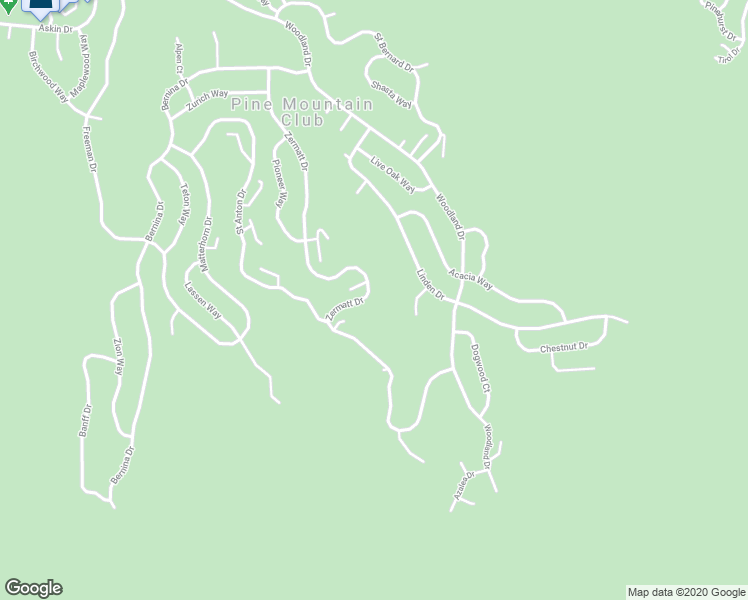 map of restaurants, bars, coffee shops, grocery stores, and more near 1728 Zermatt Drive in Frazier Park