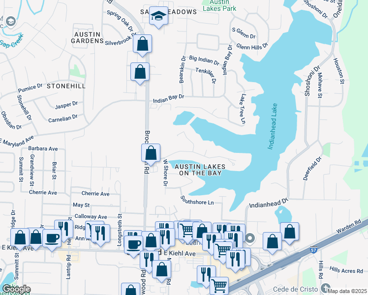 map of restaurants, bars, coffee shops, grocery stores, and more near 6916 Austin Bay Court in Sherwood