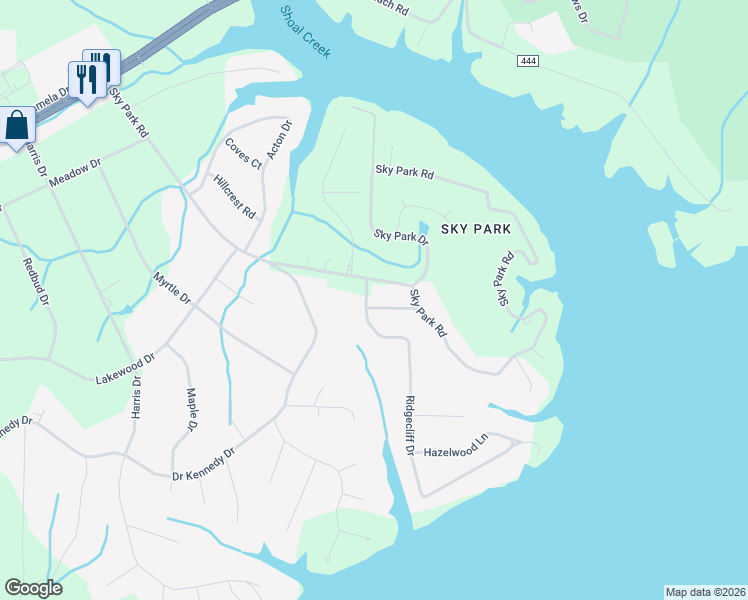 map of restaurants, bars, coffee shops, grocery stores, and more near 200-512 Ridgecliff Drive in Florence