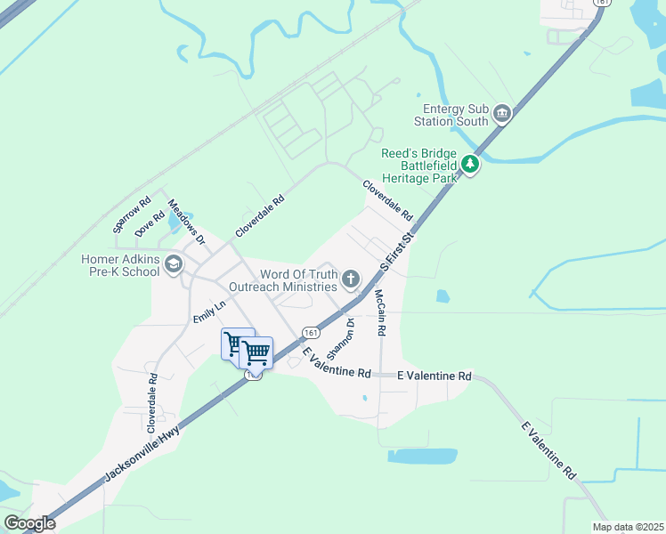 map of restaurants, bars, coffee shops, grocery stores, and more near 122 Borroughs Road in Jacksonville