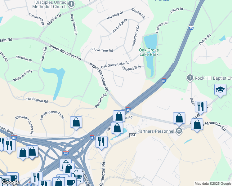 map of restaurants, bars, coffee shops, grocery stores, and more near 126-192 Turtle Creek Drive in Greenville