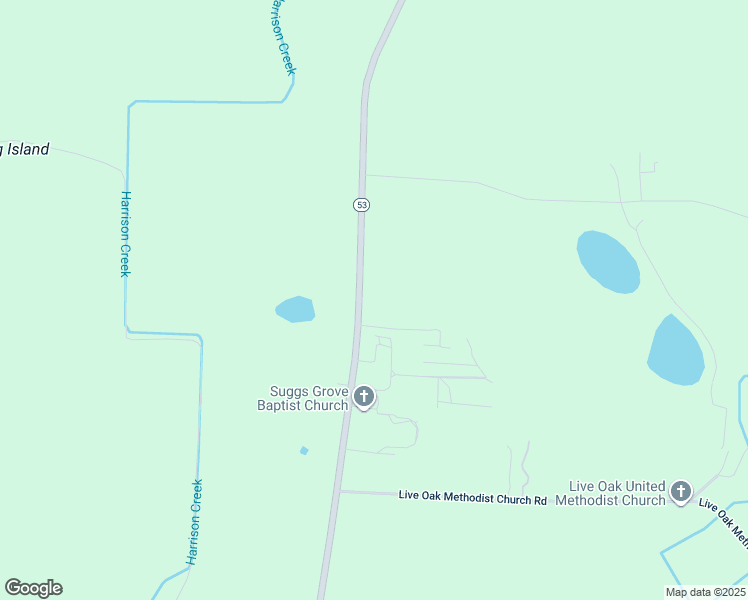 map of restaurants, bars, coffee shops, grocery stores, and more near 16878 North Carolina 53 in White Oak