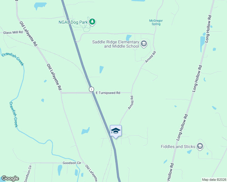 map of restaurants, bars, coffee shops, grocery stores, and more near 195 East Turnipseed Road in Rock Spring