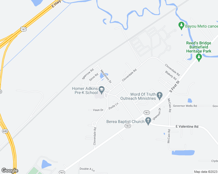 map of restaurants, bars, coffee shops, grocery stores, and more near 104 West Meadowlark Lane in Jacksonville