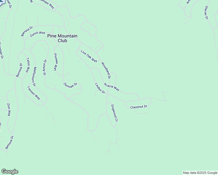 map of restaurants, bars, coffee shops, grocery stores, and more near 1717 Woodland Drive in Frazier Park