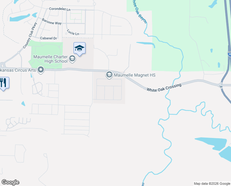 map of restaurants, bars, coffee shops, grocery stores, and more near 11105 Short Marche Road in Maumelle