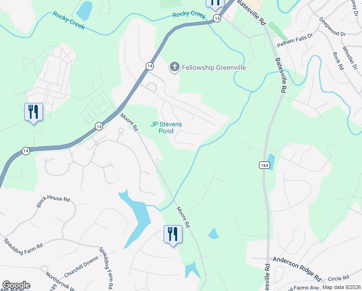 map of restaurants, bars, coffee shops, grocery stores, and more near 516 Collingsworth Lane in Greenville