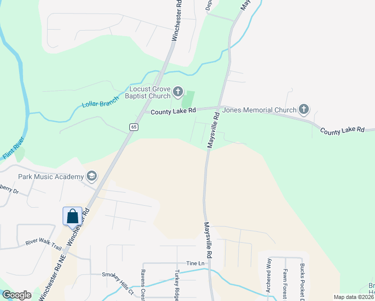 map of restaurants, bars, coffee shops, grocery stores, and more near 5438 Maysville Road in New Market