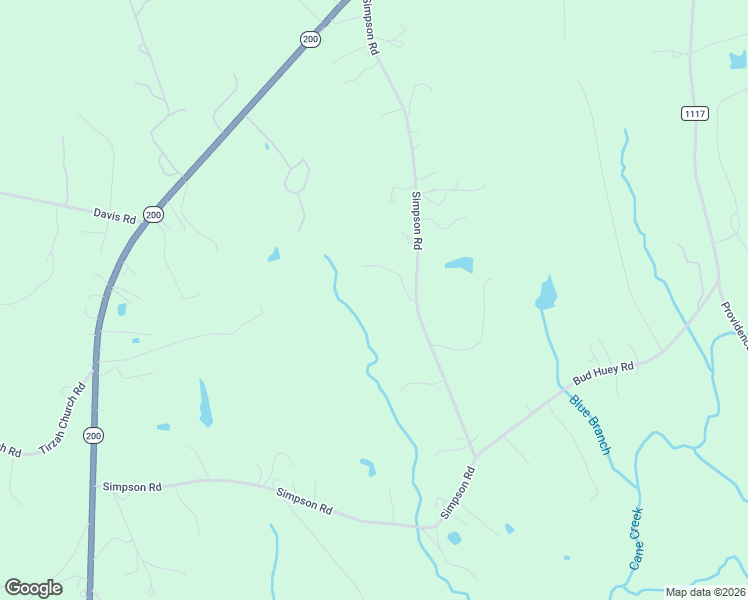 map of restaurants, bars, coffee shops, grocery stores, and more near 8816 Simpson Road in Waxhaw