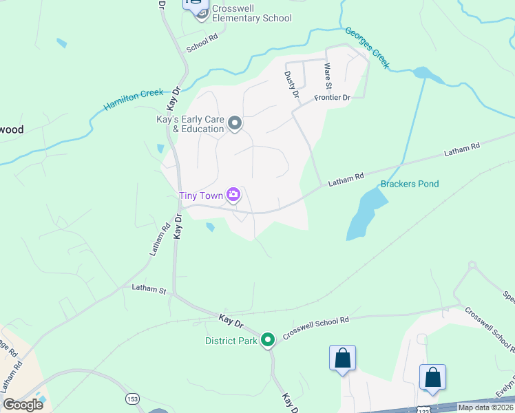 map of restaurants, bars, coffee shops, grocery stores, and more near 585 Latham Road in Easley