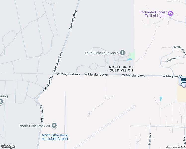 map of restaurants, bars, coffee shops, grocery stores, and more near 1504 West Maryland Avenue in North Little Rock