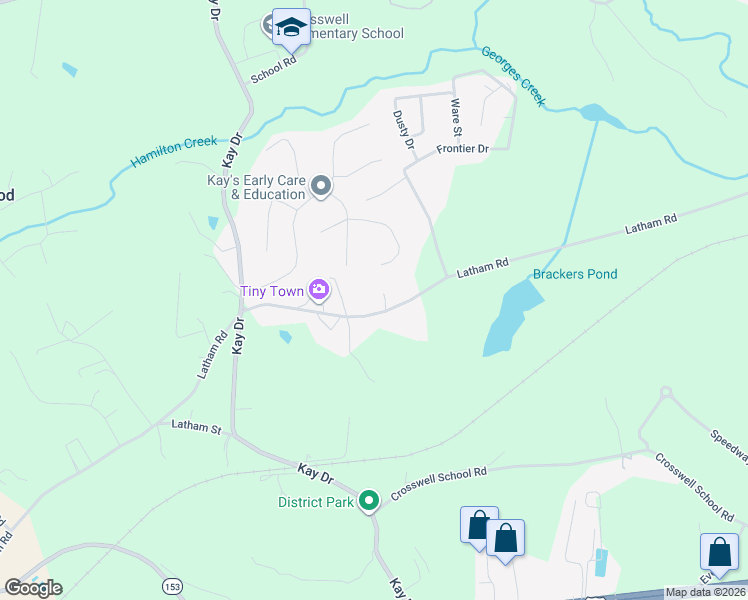 map of restaurants, bars, coffee shops, grocery stores, and more near 585 Latham Road in Easley