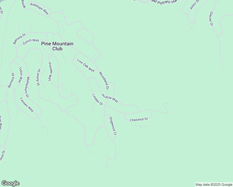 map of restaurants, bars, coffee shops, grocery stores, and more near 1808 Poplar Way in Frazier Park