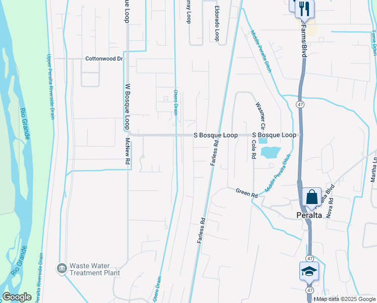 map of restaurants, bars, coffee shops, grocery stores, and more near 2235 Park Lane Drive in Bosque Farms