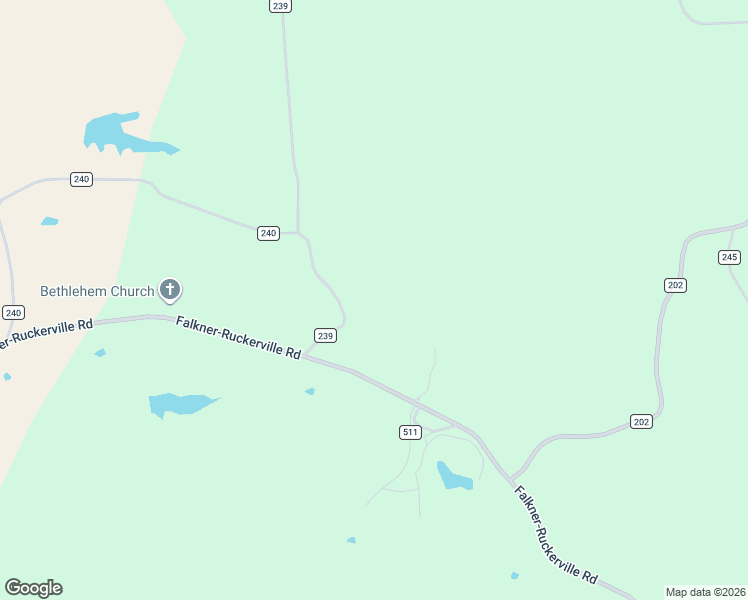 map of restaurants, bars, coffee shops, grocery stores, and more near 210 County Road 239 in Falkner