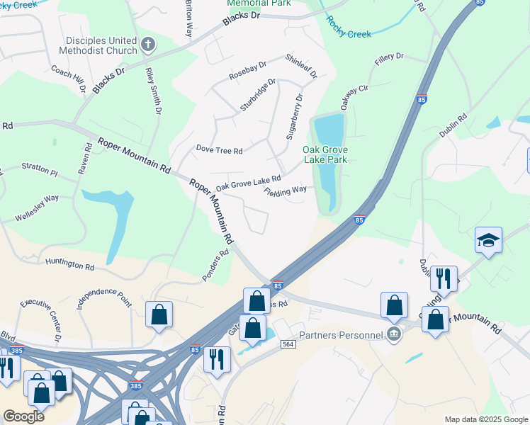 map of restaurants, bars, coffee shops, grocery stores, and more near 126 Turtle Creek Drive in Greenville