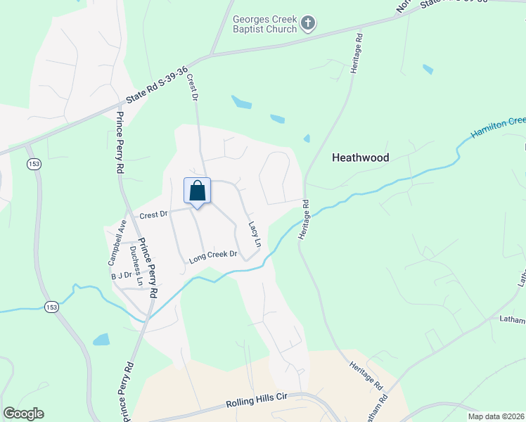 map of restaurants, bars, coffee shops, grocery stores, and more near 115 Heathwood Road in Easley
