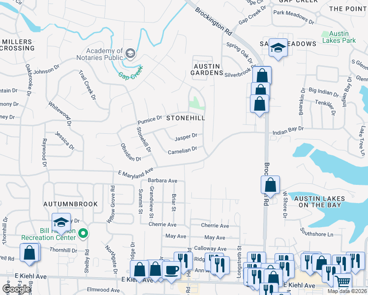 map of restaurants, bars, coffee shops, grocery stores, and more near 197 Carnelian Drive in Sherwood