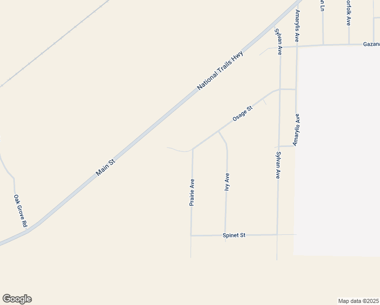map of restaurants, bars, coffee shops, grocery stores, and more near Prairie Avenue in Barstow