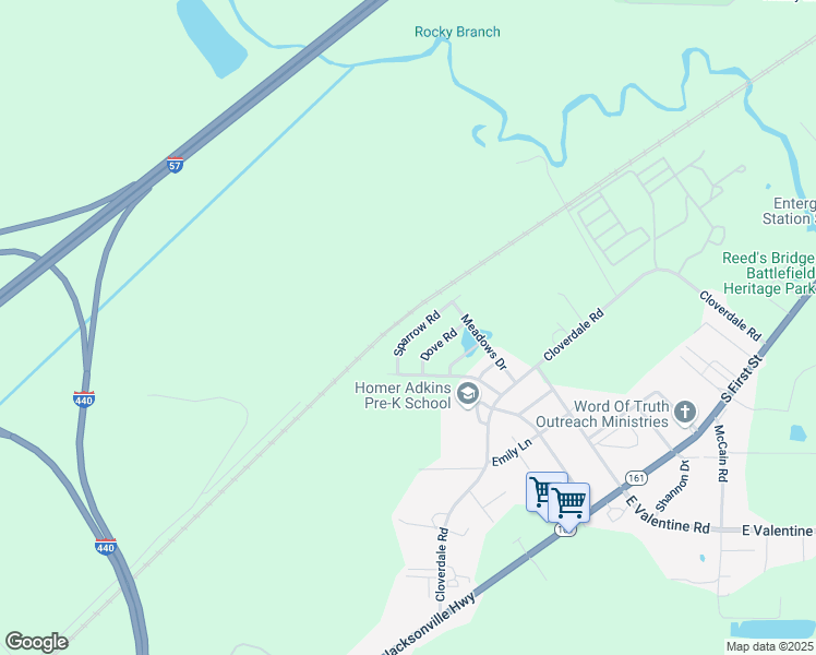 map of restaurants, bars, coffee shops, grocery stores, and more near 305 Sparrow Road in Jacksonville