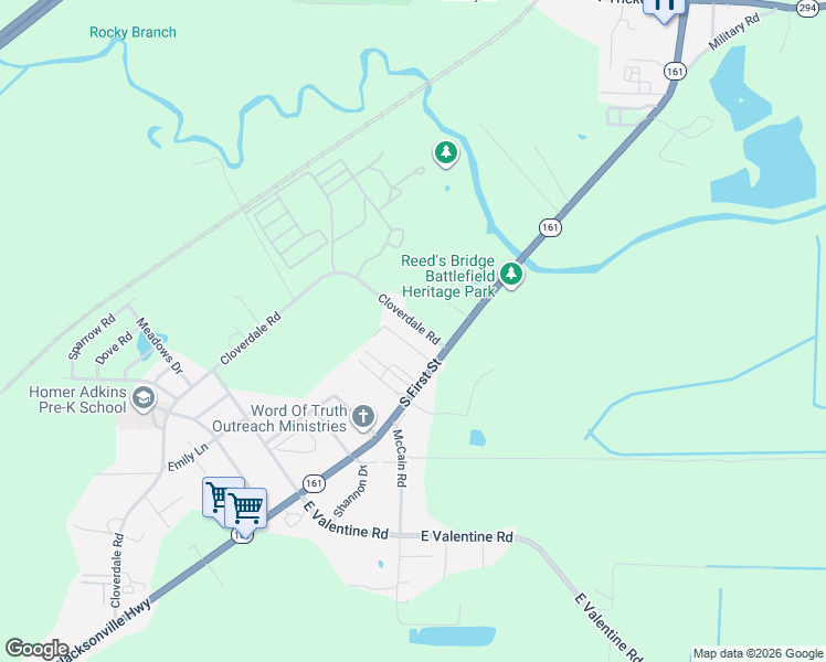 map of restaurants, bars, coffee shops, grocery stores, and more near 1511 Cloverdale Road in Jacksonville