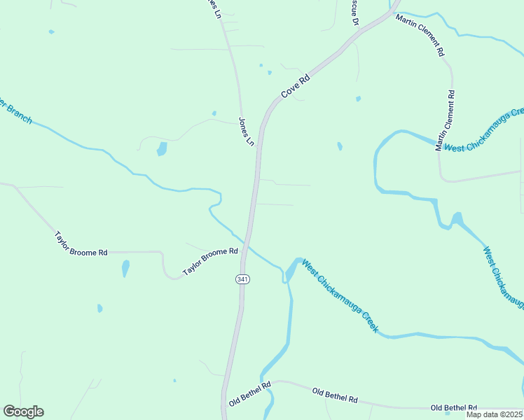 map of restaurants, bars, coffee shops, grocery stores, and more near 12 Center Drive in Chickamauga