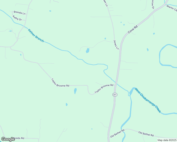 map of restaurants, bars, coffee shops, grocery stores, and more near 432 Taylor Broome Road in Chickamauga