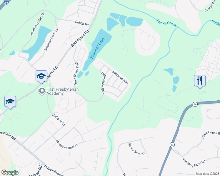 map of restaurants, bars, coffee shops, grocery stores, and more near 104 Summerside Drive in Greenville