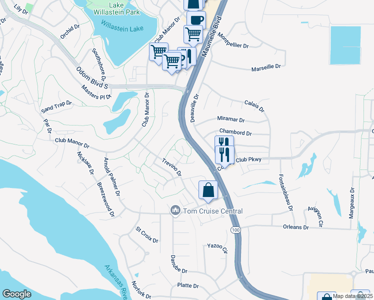 map of restaurants, bars, coffee shops, grocery stores, and more near 9 Sharondale Place in Maumelle