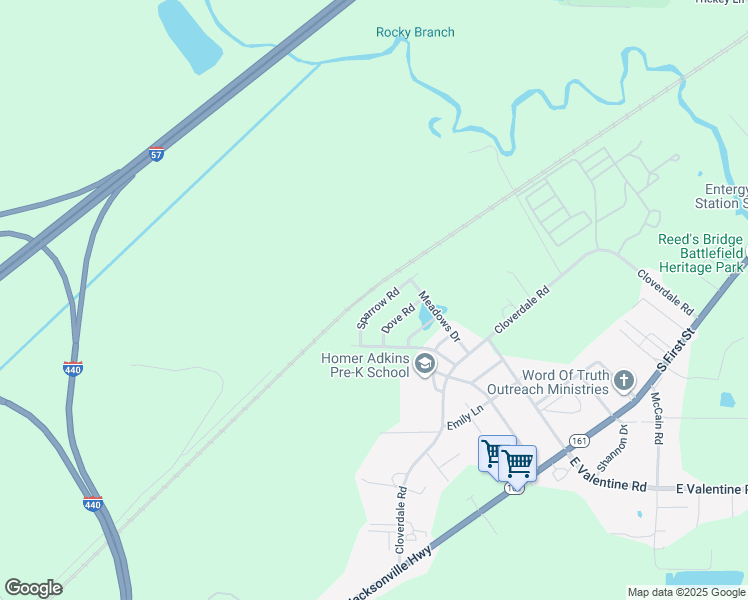 map of restaurants, bars, coffee shops, grocery stores, and more near 305 Sparrow Road in Jacksonville