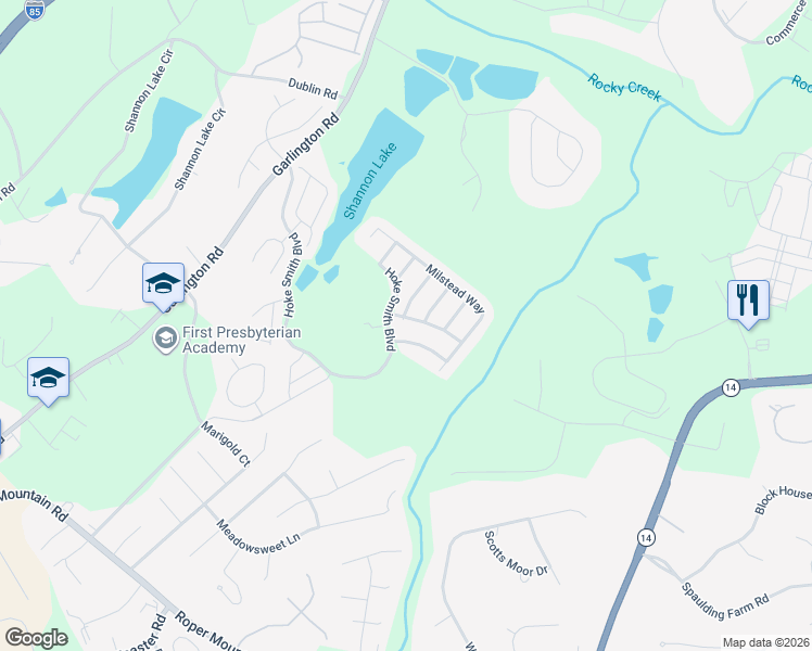 map of restaurants, bars, coffee shops, grocery stores, and more near 104 Summerside Drive in Greenville