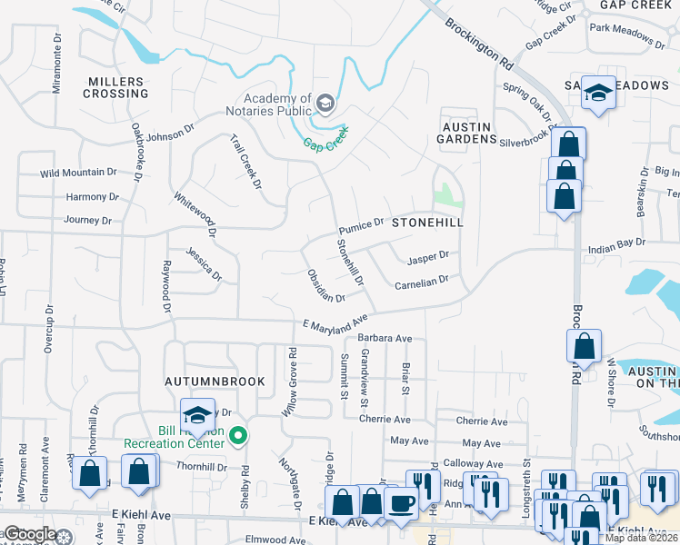 map of restaurants, bars, coffee shops, grocery stores, and more near 116 Sandstone Cove in Sherwood