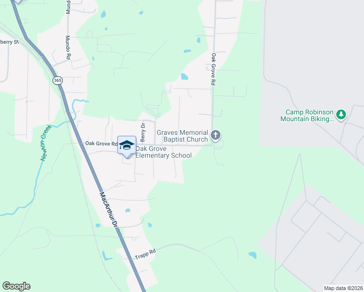 map of restaurants, bars, coffee shops, grocery stores, and more near 5025 Oak Grove Road in North Little Rock