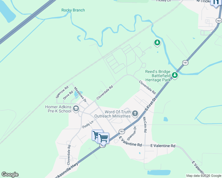 map of restaurants, bars, coffee shops, grocery stores, and more near 2101 Cloverdale Road in Jacksonville