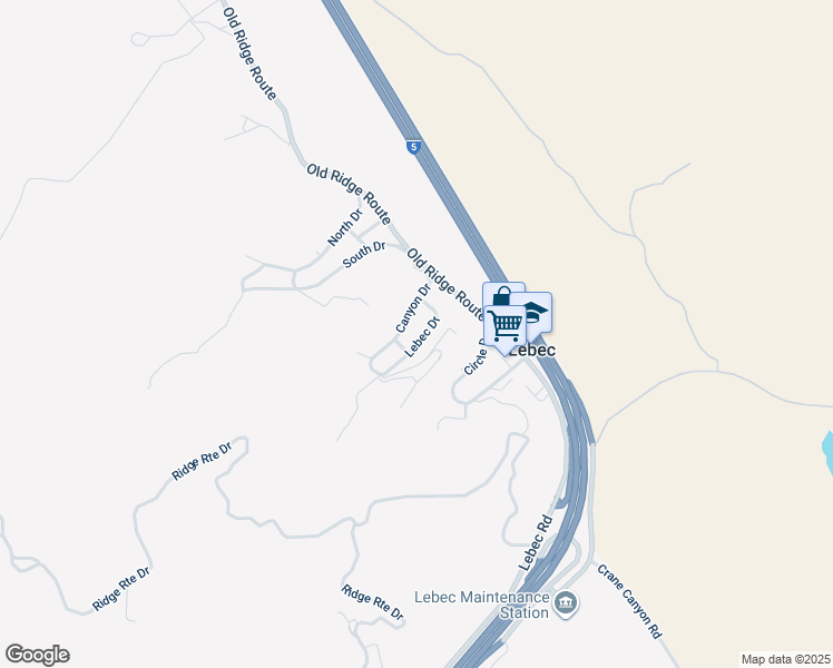 map of restaurants, bars, coffee shops, grocery stores, and more near 657 Lebec Drive in Lebec