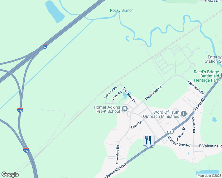 map of restaurants, bars, coffee shops, grocery stores, and more near 305 Sparrow Road in Jacksonville