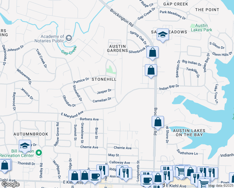 map of restaurants, bars, coffee shops, grocery stores, and more near 108 Feldspar Drive in Sherwood