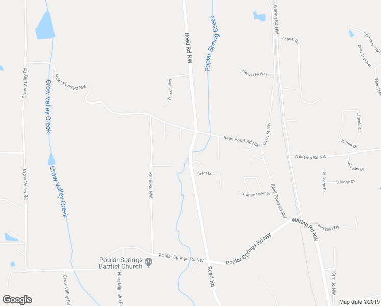 map of restaurants, bars, coffee shops, grocery stores, and more near Reed Road in Dalton