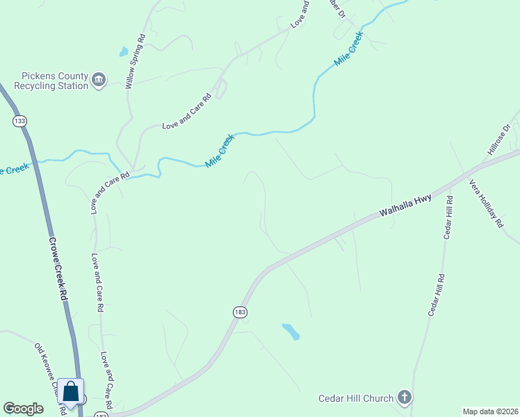 map of restaurants, bars, coffee shops, grocery stores, and more near 2956 Walhalla Highway in Six Mile