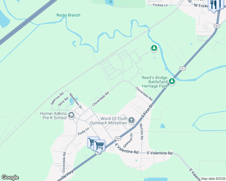 map of restaurants, bars, coffee shops, grocery stores, and more near 2101 Cloverdale Road in Jacksonville