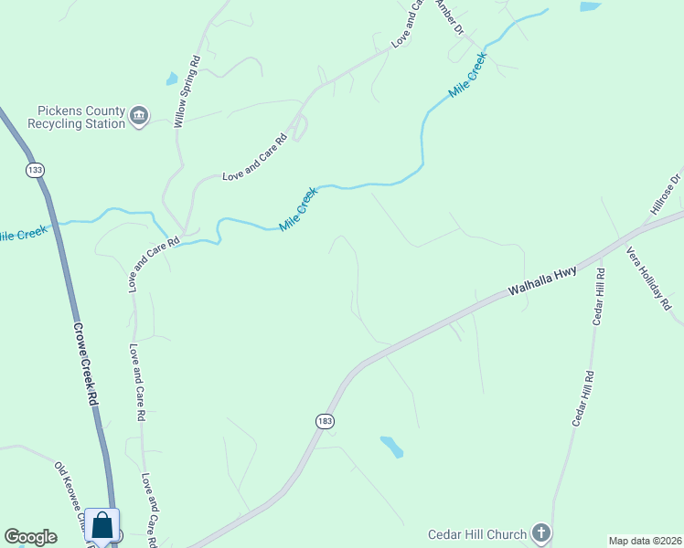map of restaurants, bars, coffee shops, grocery stores, and more near 2956 Walhalla Highway in Six Mile